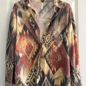 Aztec Patterned Button-Up Shirt
